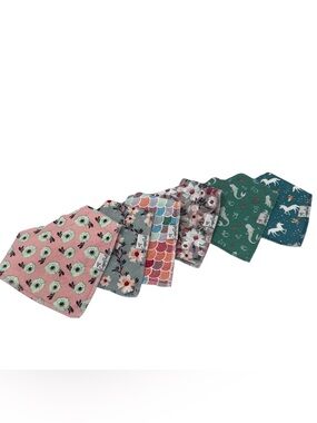 Copper Pearl Bundle 6 Bandana Bibs Baby Girl Floral Mermaid Unicorn Pink Green